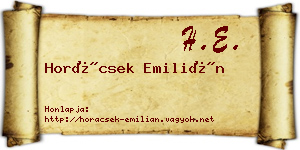 Horácsek Emilián névjegykártya